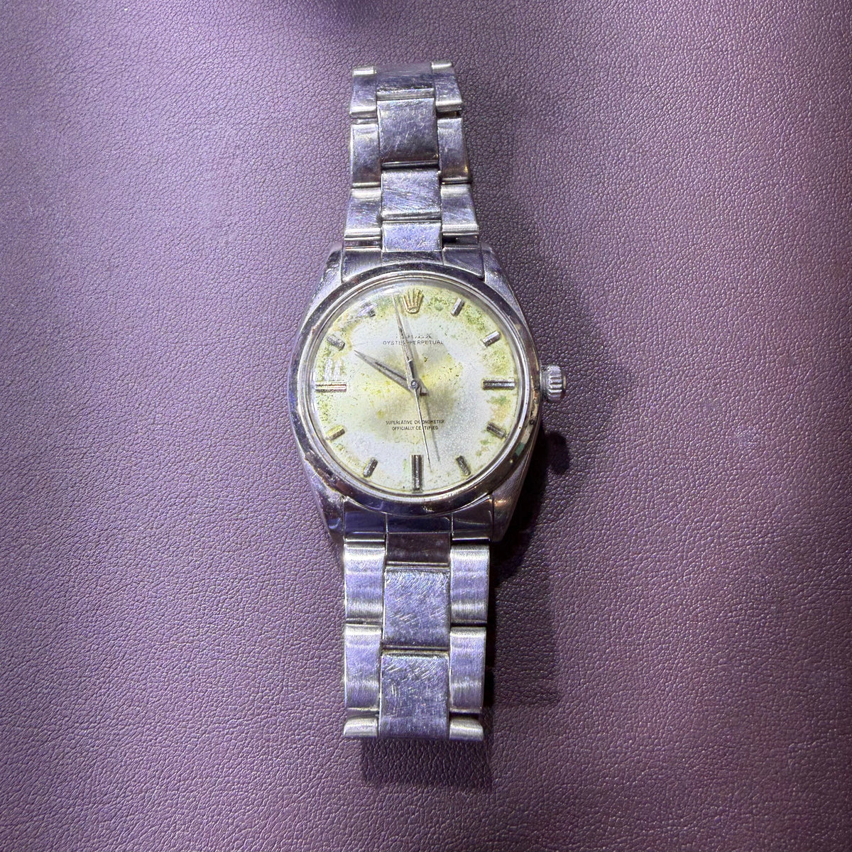 Watch dial and bracelet before overhaul