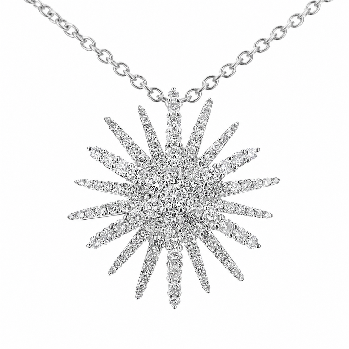 Diamond starburst necklace from the Kupfer Fine Jewelry collection