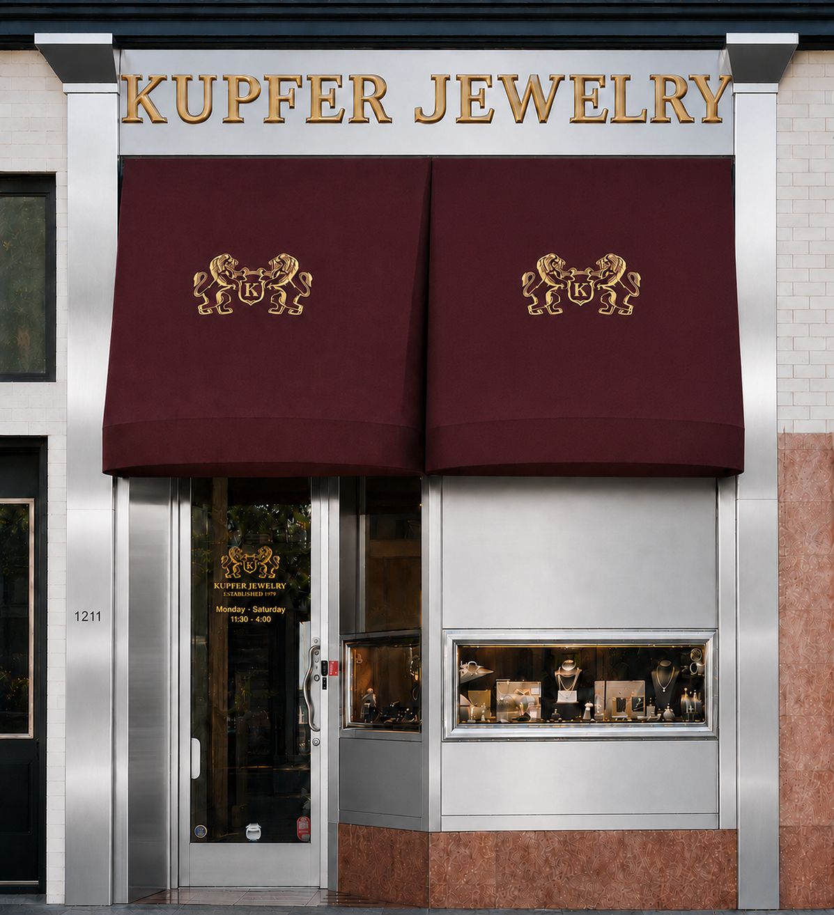 Kupfer Fine Jewelry storefront at 1211 Burlingame Avenue