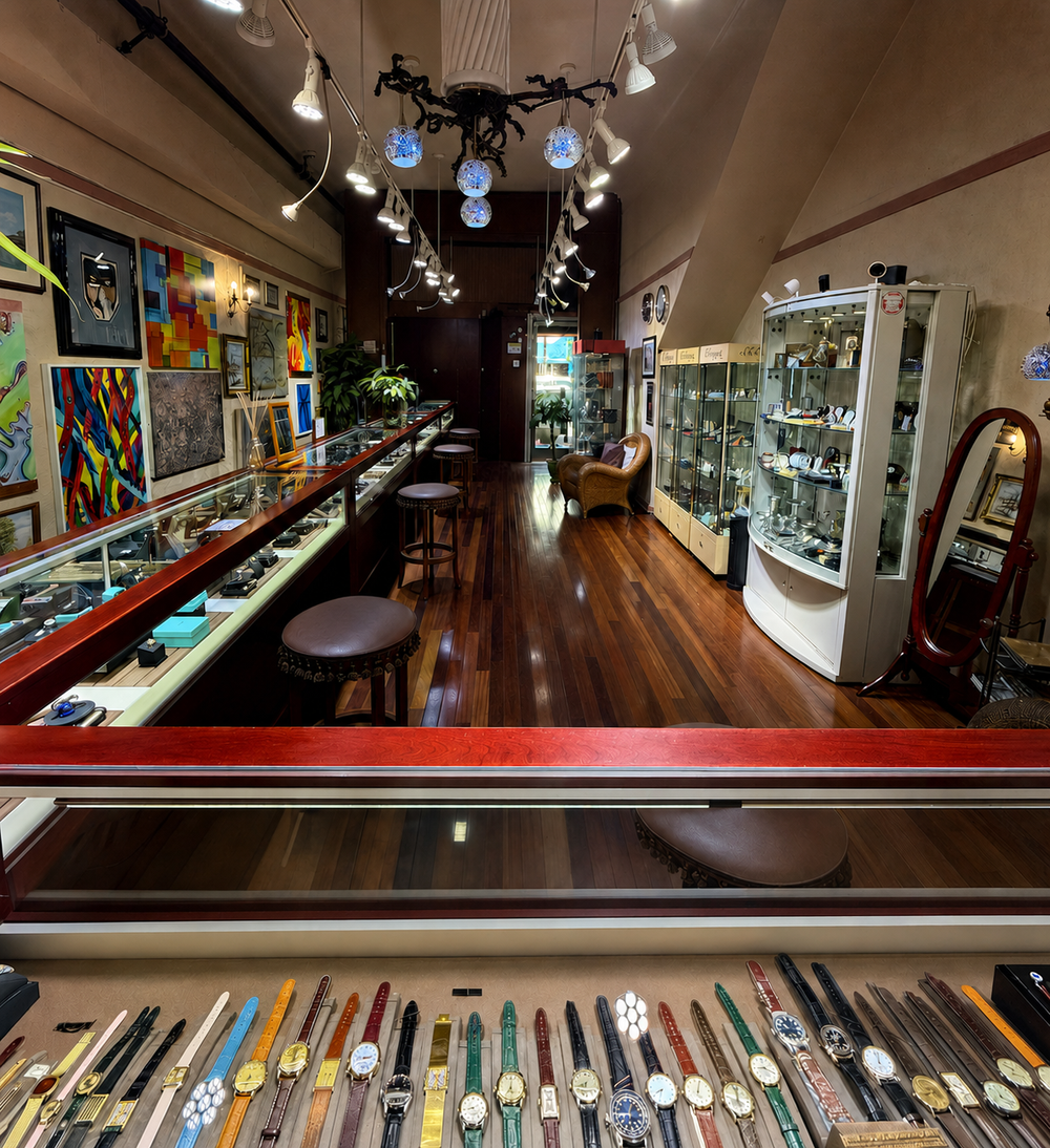 Watch displays inside the Kupfer Fine Jewelry showroom