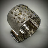 "Diamond Emily" 18kwg Solid wide love-cuff Bracelet by Kupfer Design