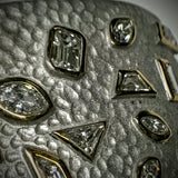 "Diamond Emily" 18kwg Solid wide love-cuff Bracelet by Kupfer Design