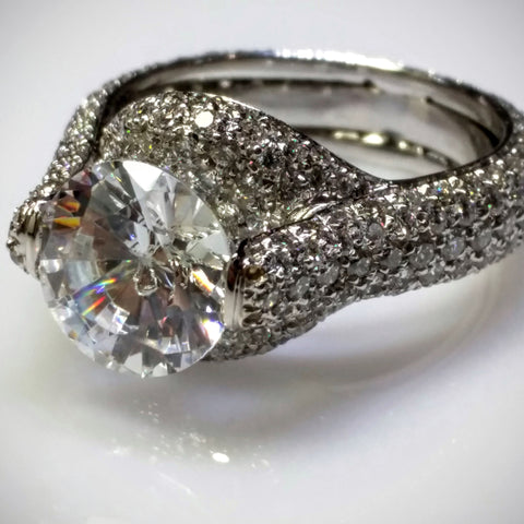 Verdi Verdi Micro-Pavé 18kwg Engagement Ring (Mounting Only) - Kupfer Jewelry - 1